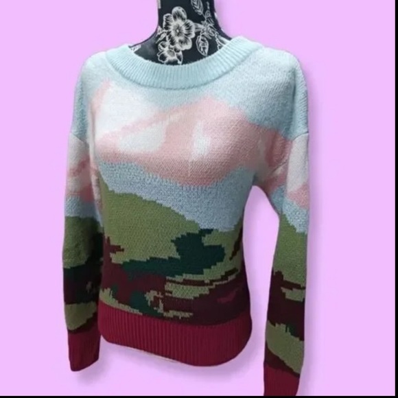 Wild Fable Sweater Crew Neck Landscape Size XS to Small NWT - Picture 6 of 12